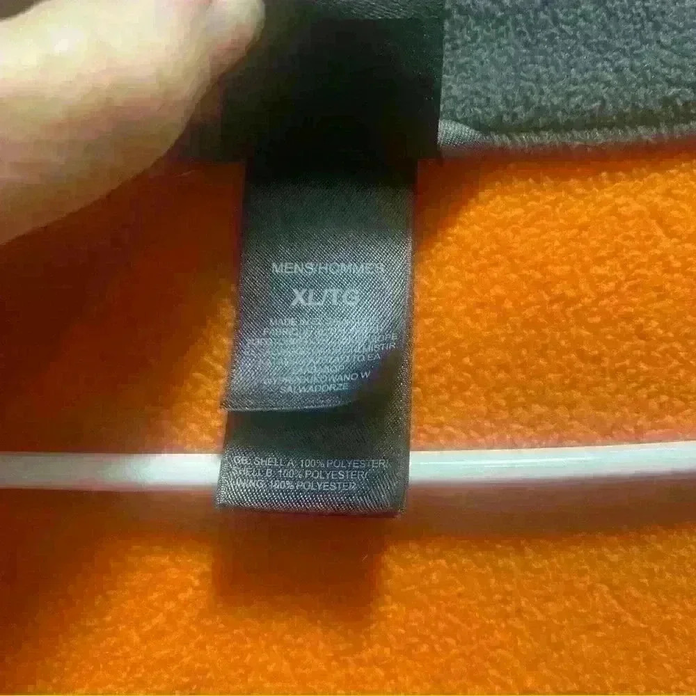 The North Face - orange and gray fleece jacket - Picture 6 of 9